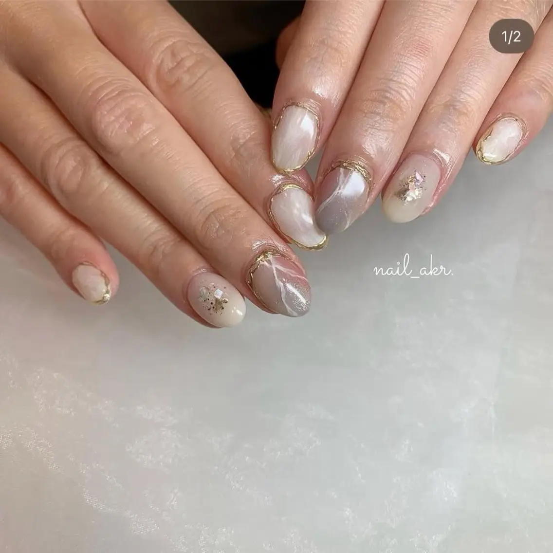 ネイル 大理石ネイル(マーブル) nailAVANCE akariのネイルデザイン
