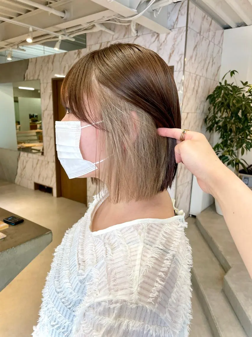 🫧韓国風インナーカラー+カット🫧初回半額💎トリートメントで艶髪に🌙ケアブリーチ追加で+2400円の写真