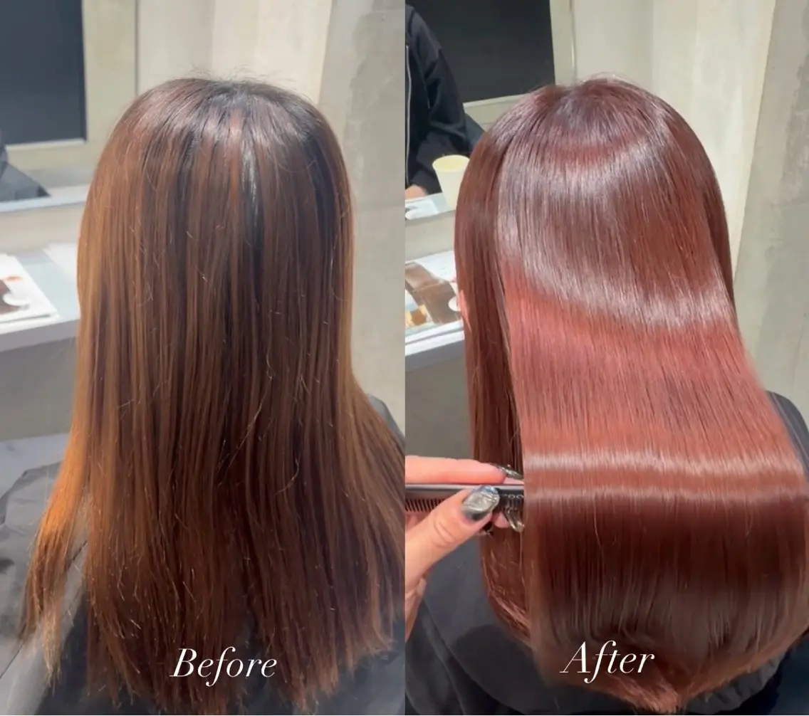 セミロング カット ヘアカラー トリートメント 髪質改善×透明感× 艶髪🥀HIYORIのヘアスタイル