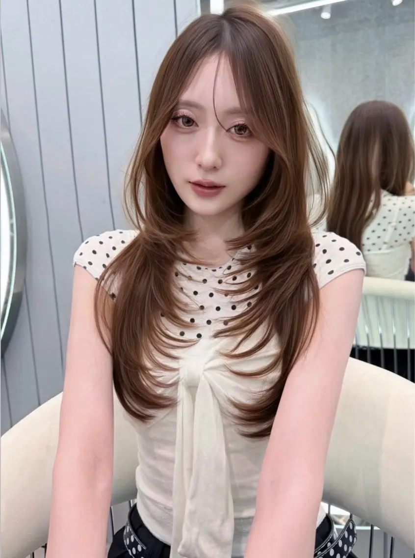【💗垢抜けたい方必見💗】【日曜日・祝日✨】今っぽレイヤーカット＋うる艶TR🫧+コテ巻きヘアセット🎀の写真