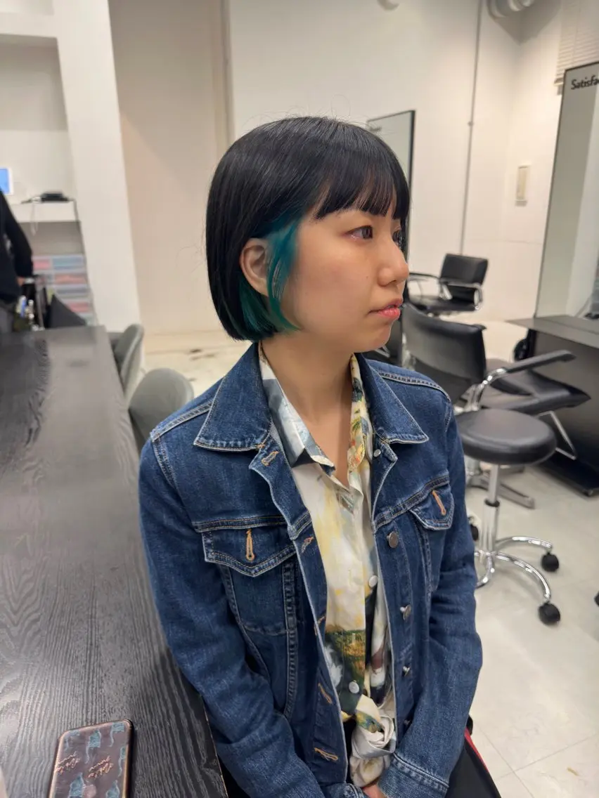 ミディアム カラー カット ヘアカラー トリートメント ヘアドネーション/ ショート・ボブのヘアスタイル