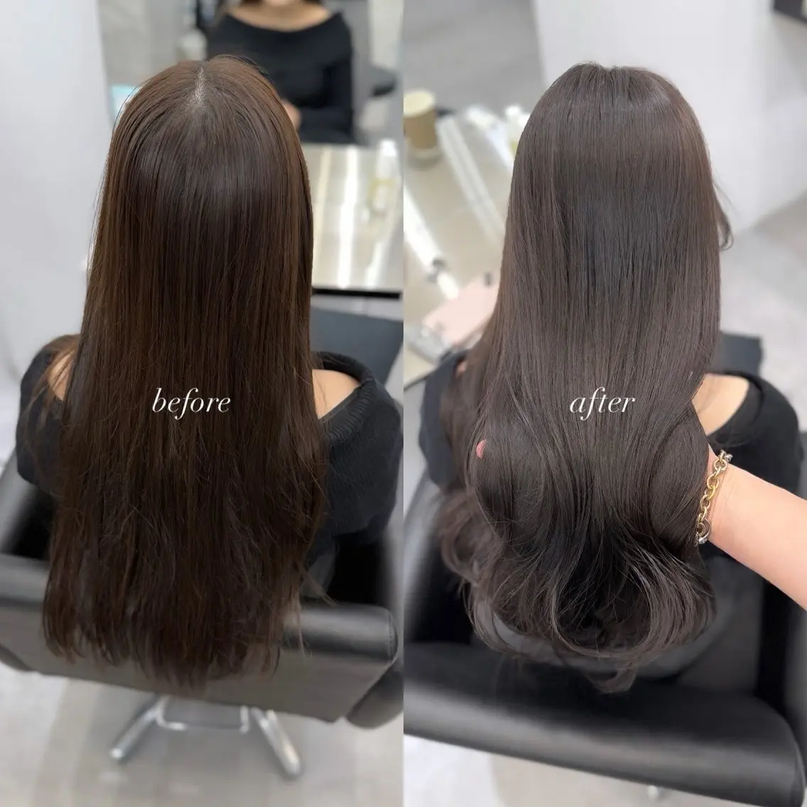 ロング 縮毛矯正 カット ヘアカラー トリートメント 髪質改善× ブリーチなしyutoのヘアスタイル