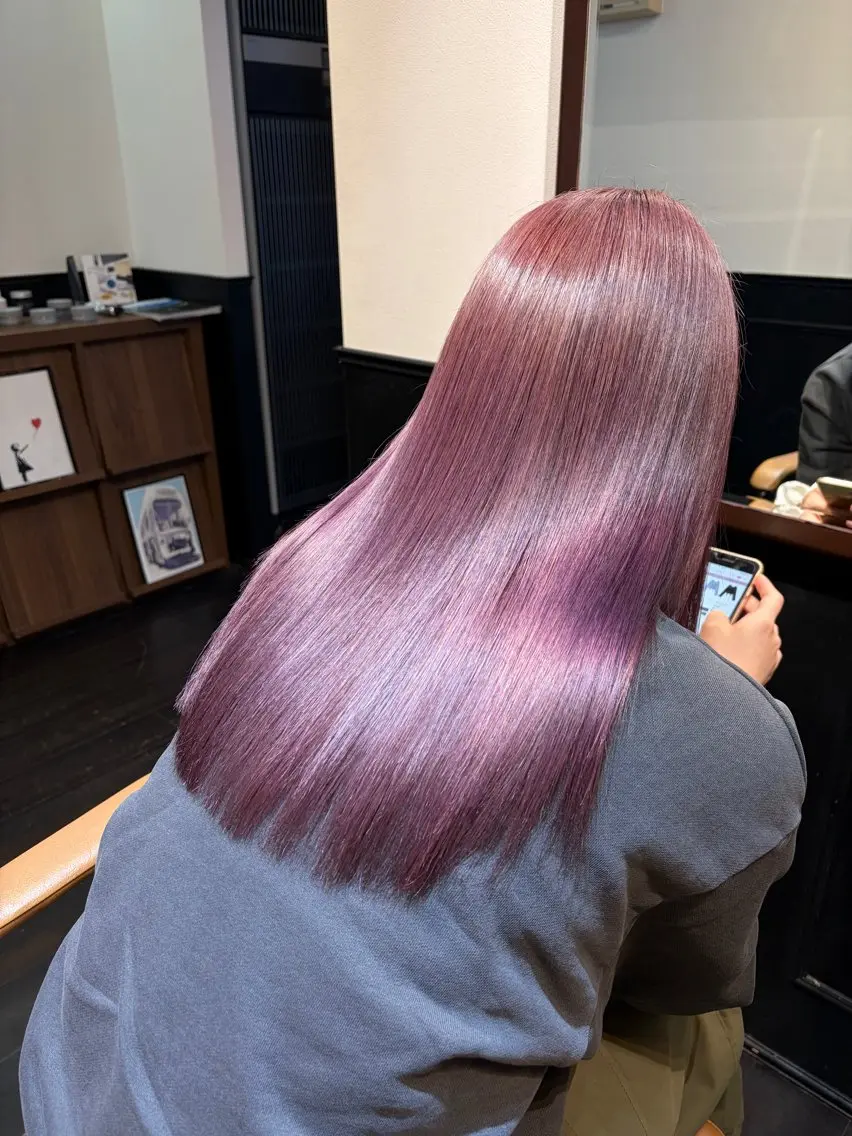 セミロング トリートメント ヘアカラー スズキ リコのヘアスタイル