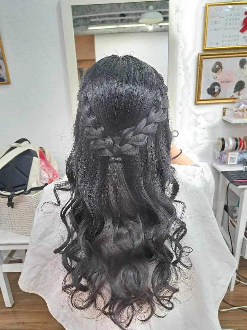 ヘアアレンジ ロング ハーフアップ ヘアセット GLOSS心斎橋🌹 はるなのヘアスタイル