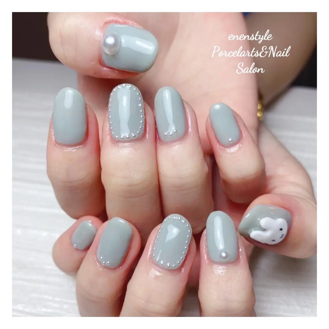 ミディアム ネイル 🐾enen style 🐾のネイルデザイン