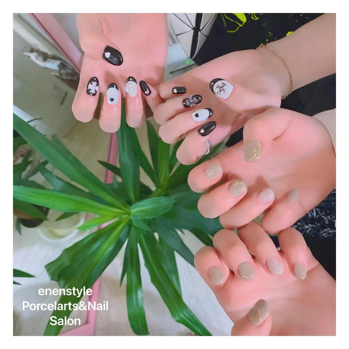 ミディアム ネイル ハンドネイル 🐾enen style 🐾のネイルデザイン