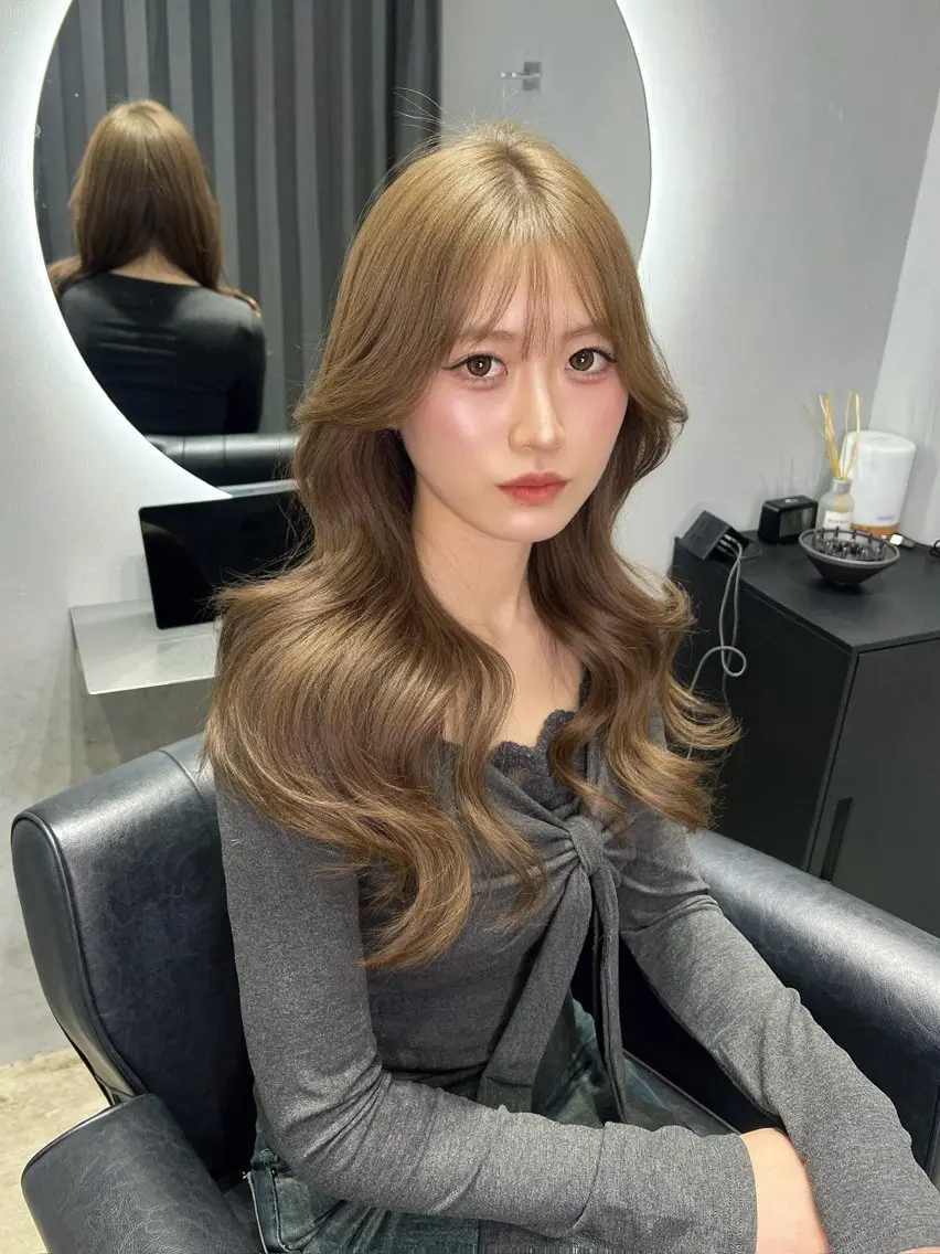 ロング カラー カット ヘアカラー トリートメント ワンホン×韓国/ 髪質改善/itaruのヘアスタイル
