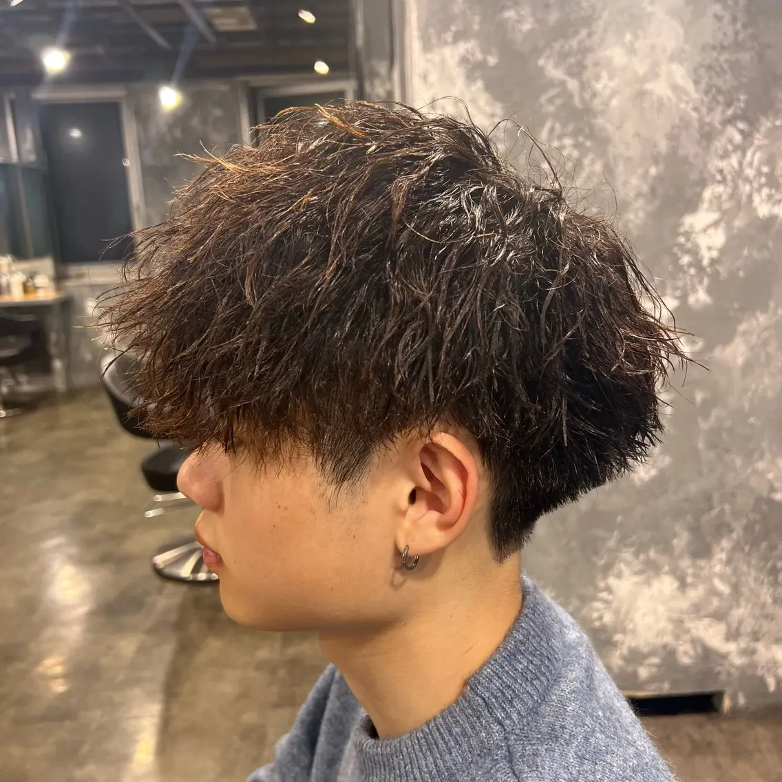 ショート カラー パーマ ヘアアレンジ メンズ キッズ アップバング センターパート メンズハイライト マッシュ メンズパーマ 🔷横浜1のパーマ 職人🔷将太郎のヘアスタイル
