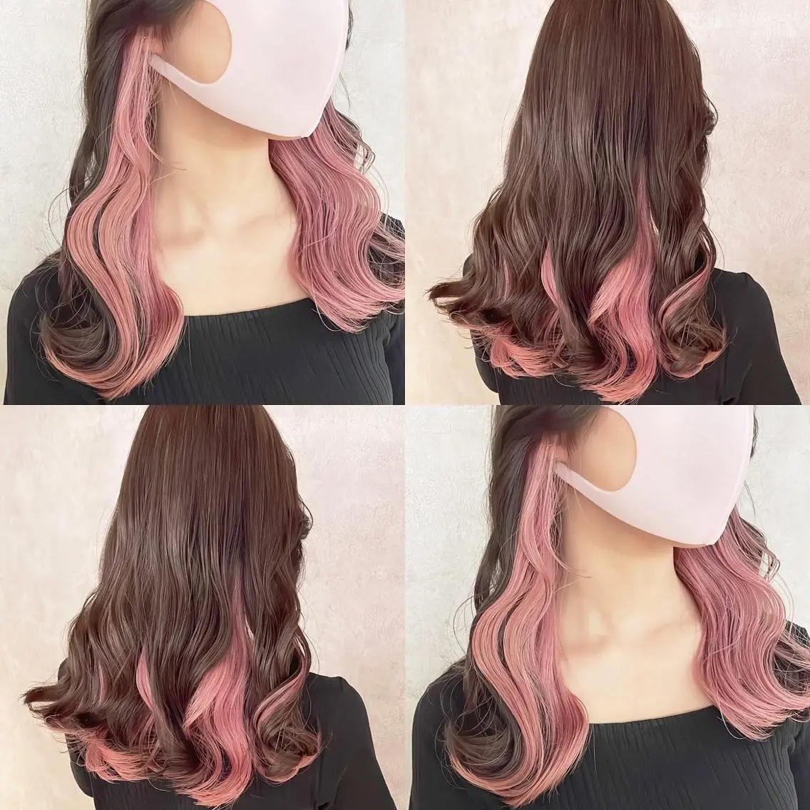 カラー ピンクカラー ヘアカラー トリートメント 渋谷:インナーカラー ／🍒エリカ🍒のヘアスタイル