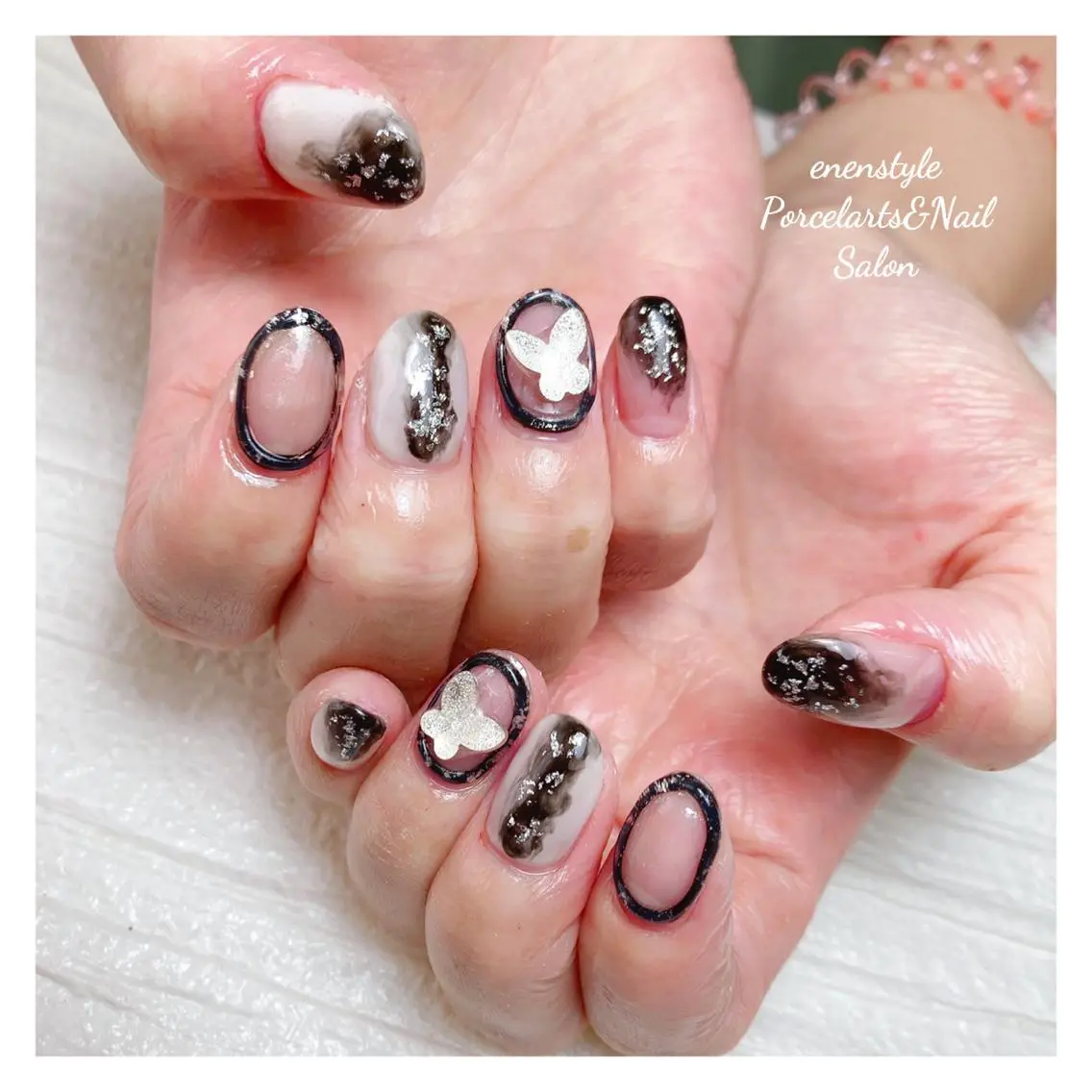ミディアム ネイル 🐾enen style 🐾のネイルデザイン
