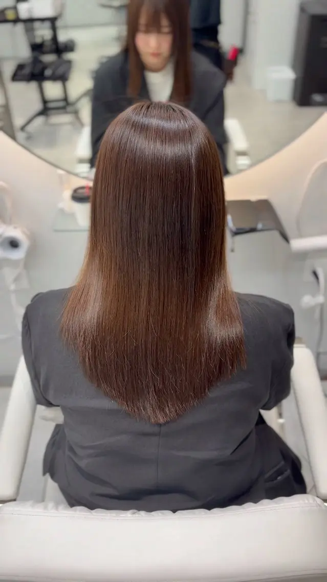 セミロング ヘアカラー トリートメント 代官山×美髪縮毛矯正 艶カラー🫧のヘアスタイル