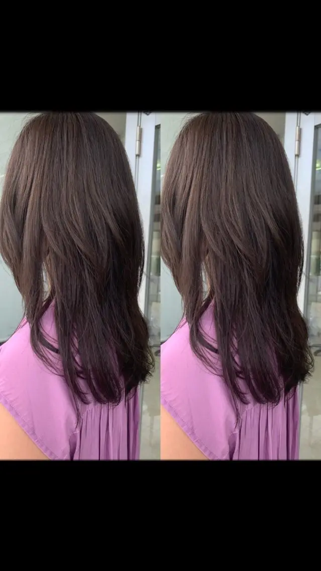 ロング 裾分 華子のヘアスタイル