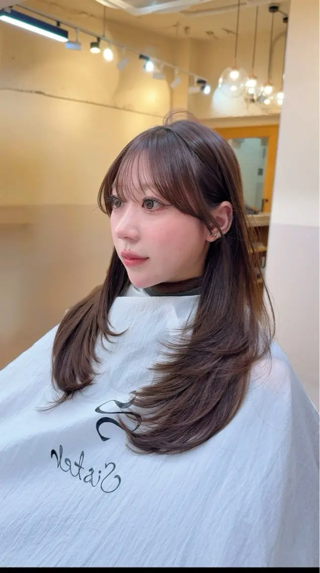 ロング 顔まわりレイヤー ハッシュカット 髪質改善 レイヤーカット Chihiroボブ♡ レイヤーカットのヘアスタイル