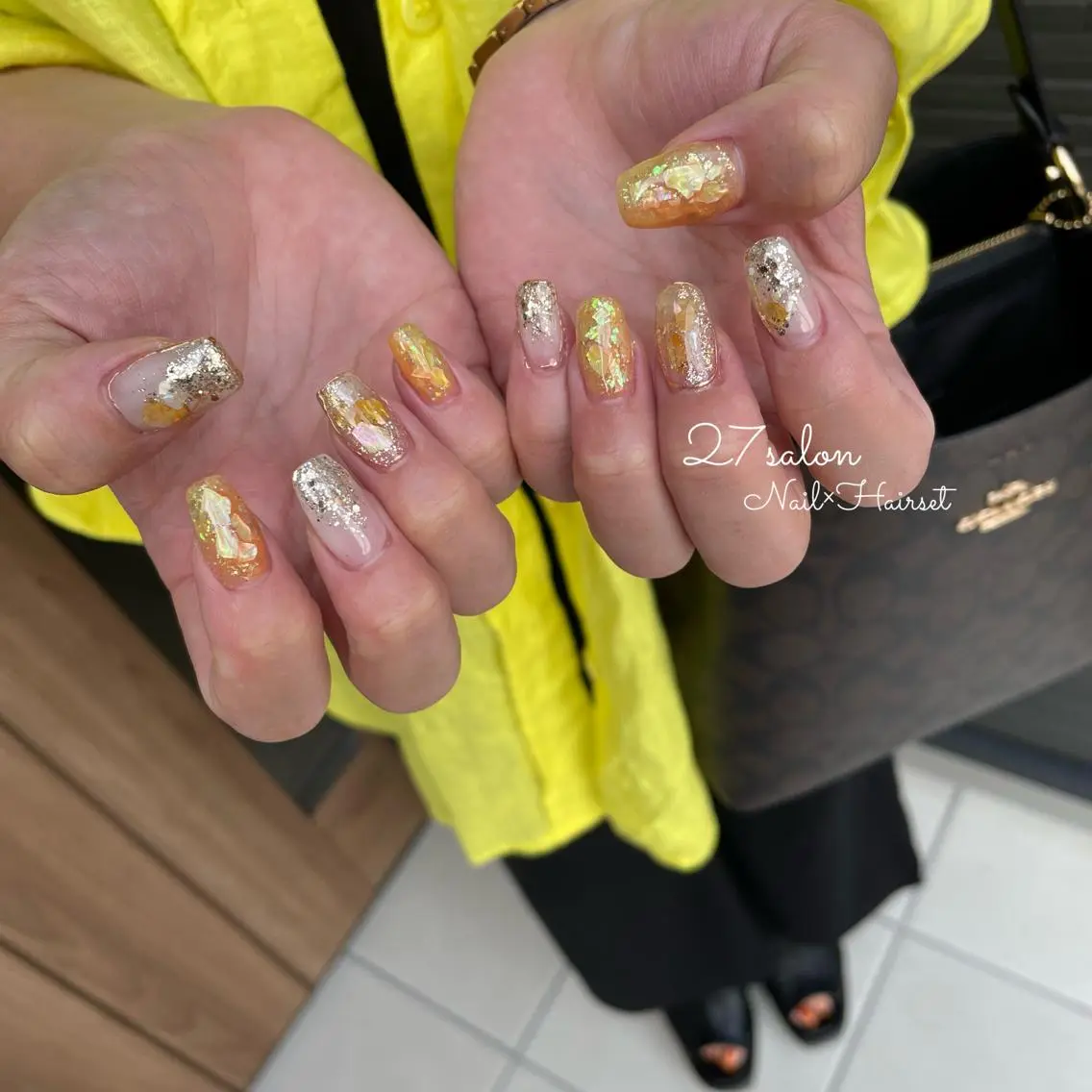 ネイル オレンジ 27salon yuinaのネイルデザイン