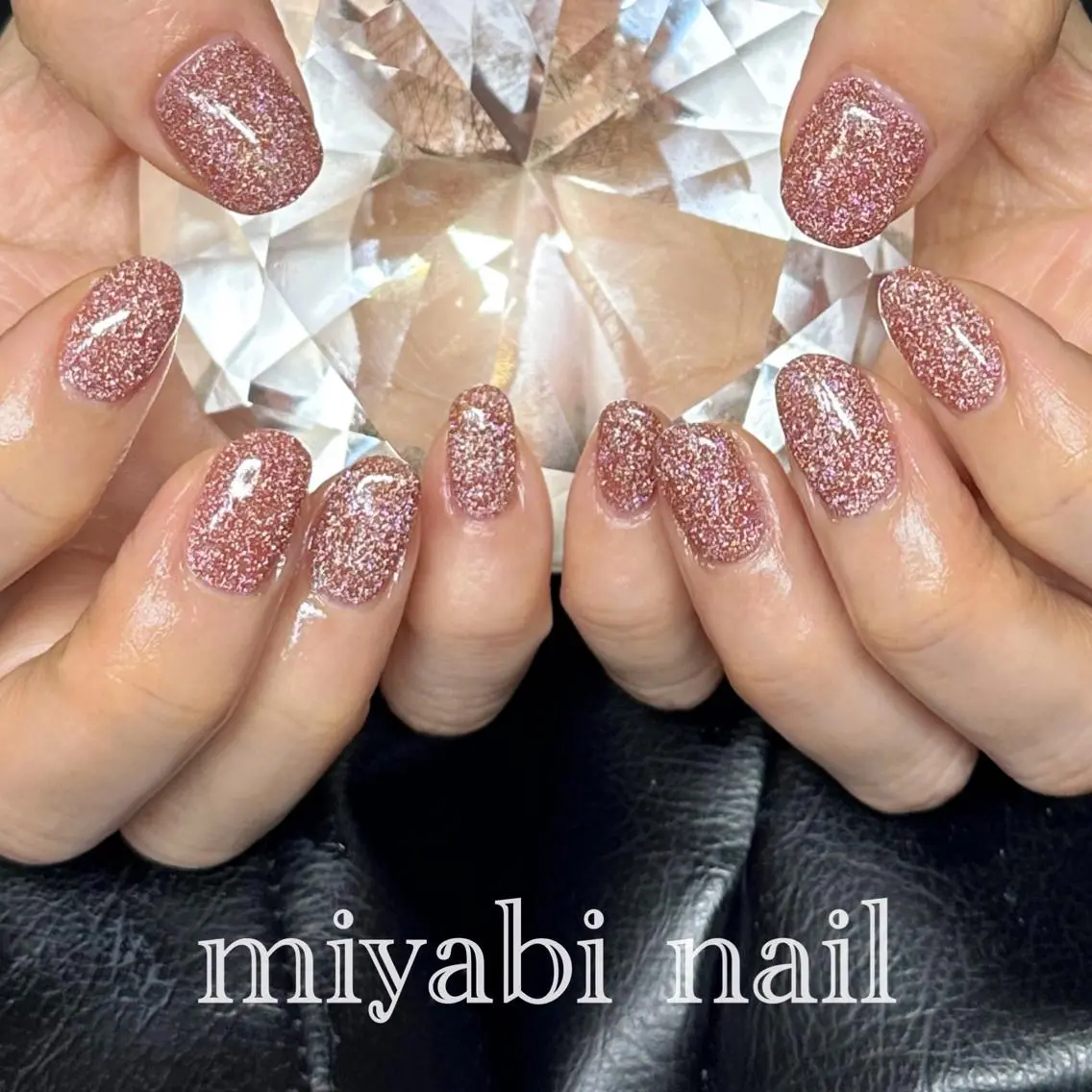 ネイル フラッシュネイル ジェルネイル キラキラネイル ラメ(グリッター) ハンドネイル miyabi nail 桂川駅近くのネイルデザイン