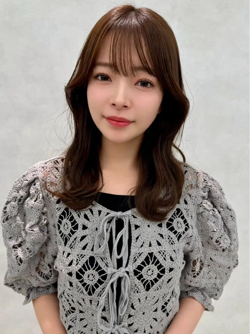 セミロング カラー カット トリートメント 韓国ヘア🇰🇷透明 感カラー/yui💞のヘアスタイル