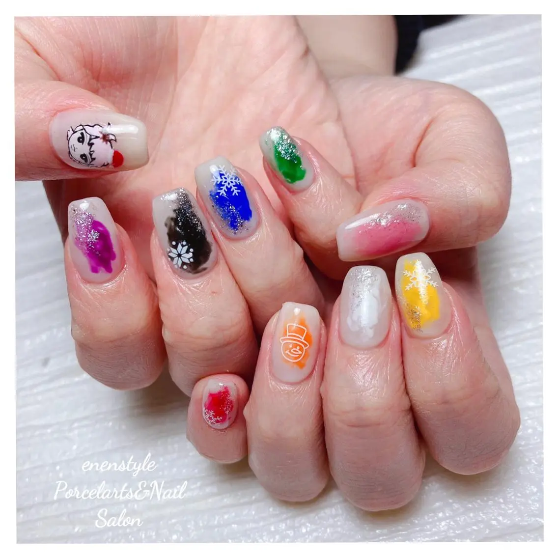ミディアム ネイル 🐾enen style 🐾のネイルデザイン