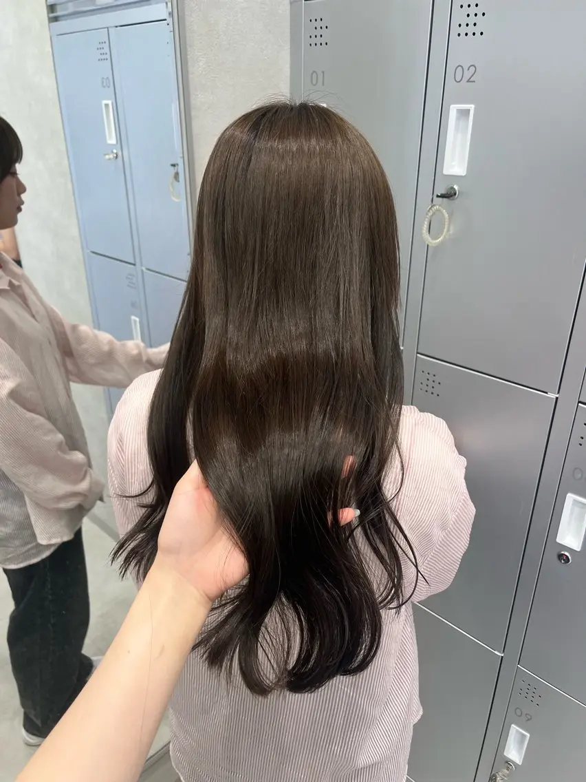 ロング カット ヘアカラー SAKURA 顔まわり/髪質改善のヘアスタイル
