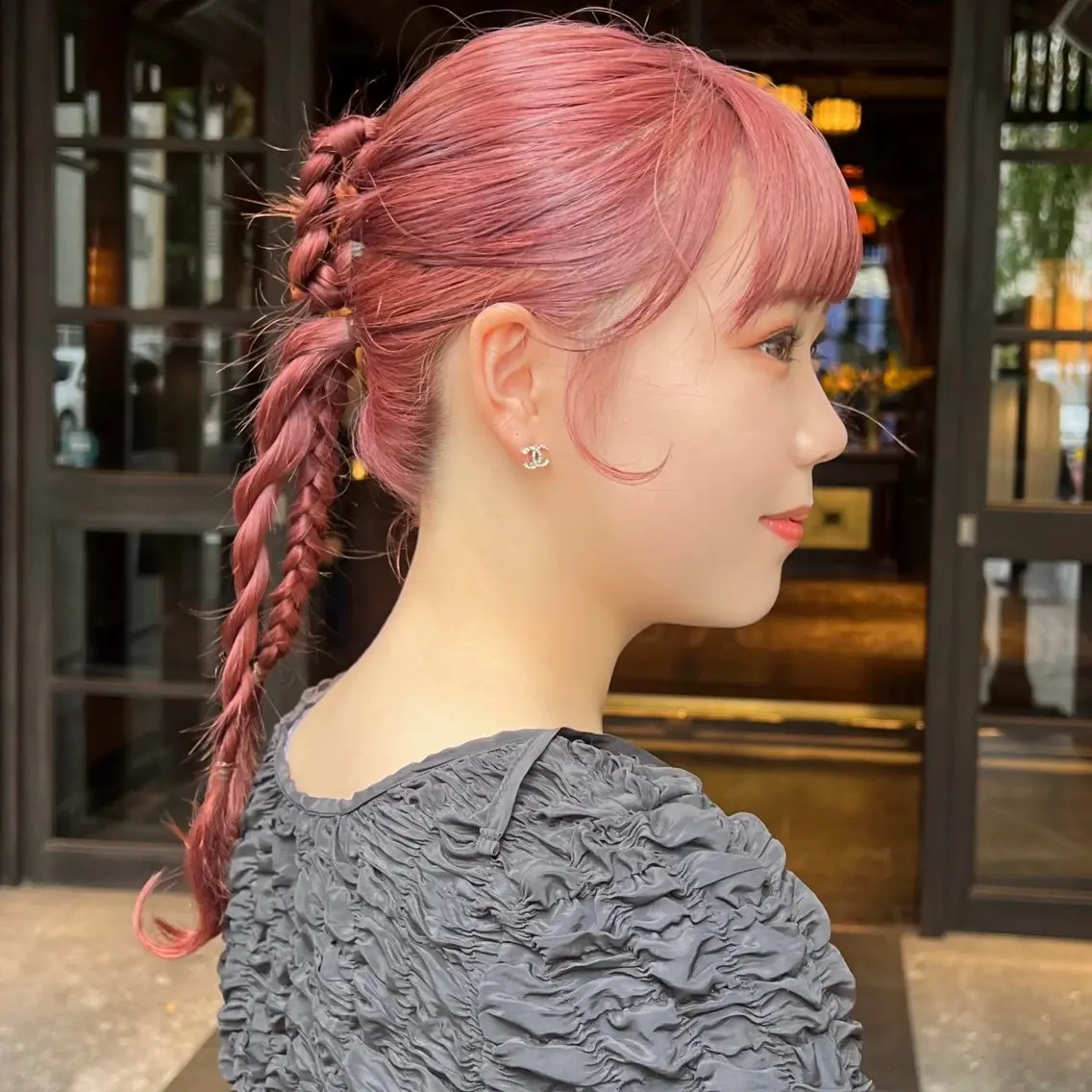 ロング カラー 透明感カラー ピンクカラー カット ヘアカラー トリートメント レイヤー/縮毛矯正/ 暖色/mao🎀のヘアスタイル