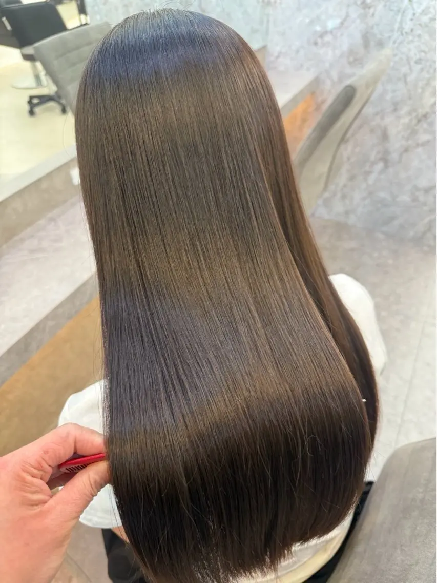 ミディアム カラー ブラウンカラー ヘアカラー トリートメント 💙あおい💙大宮 🪽ワンカラー🪽のヘアスタイル