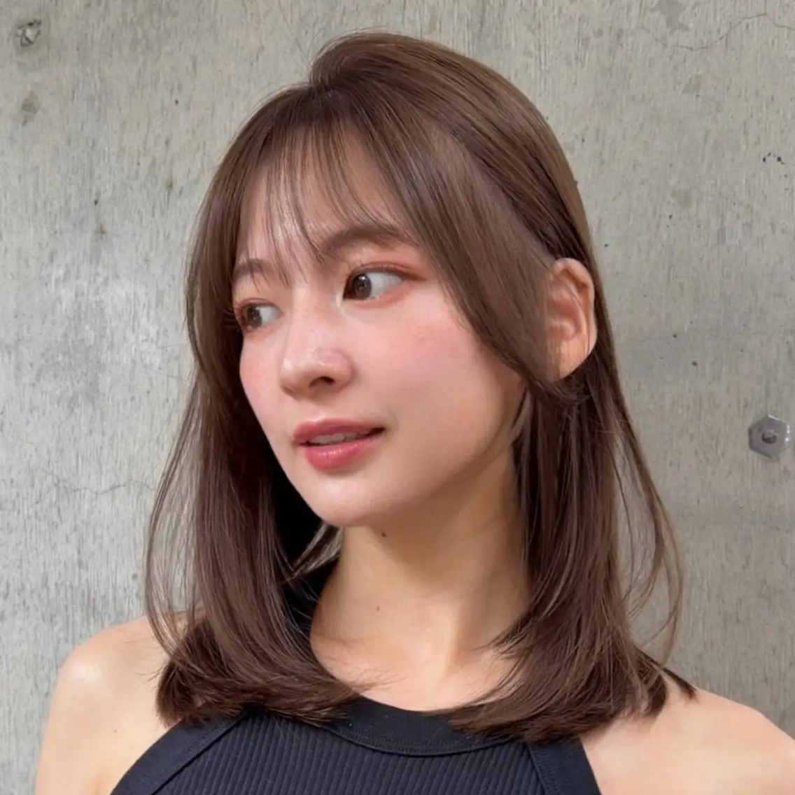 ミディアム カラー レイヤー🐑髪質改善 顔周りカット/みきとのヘアスタイル