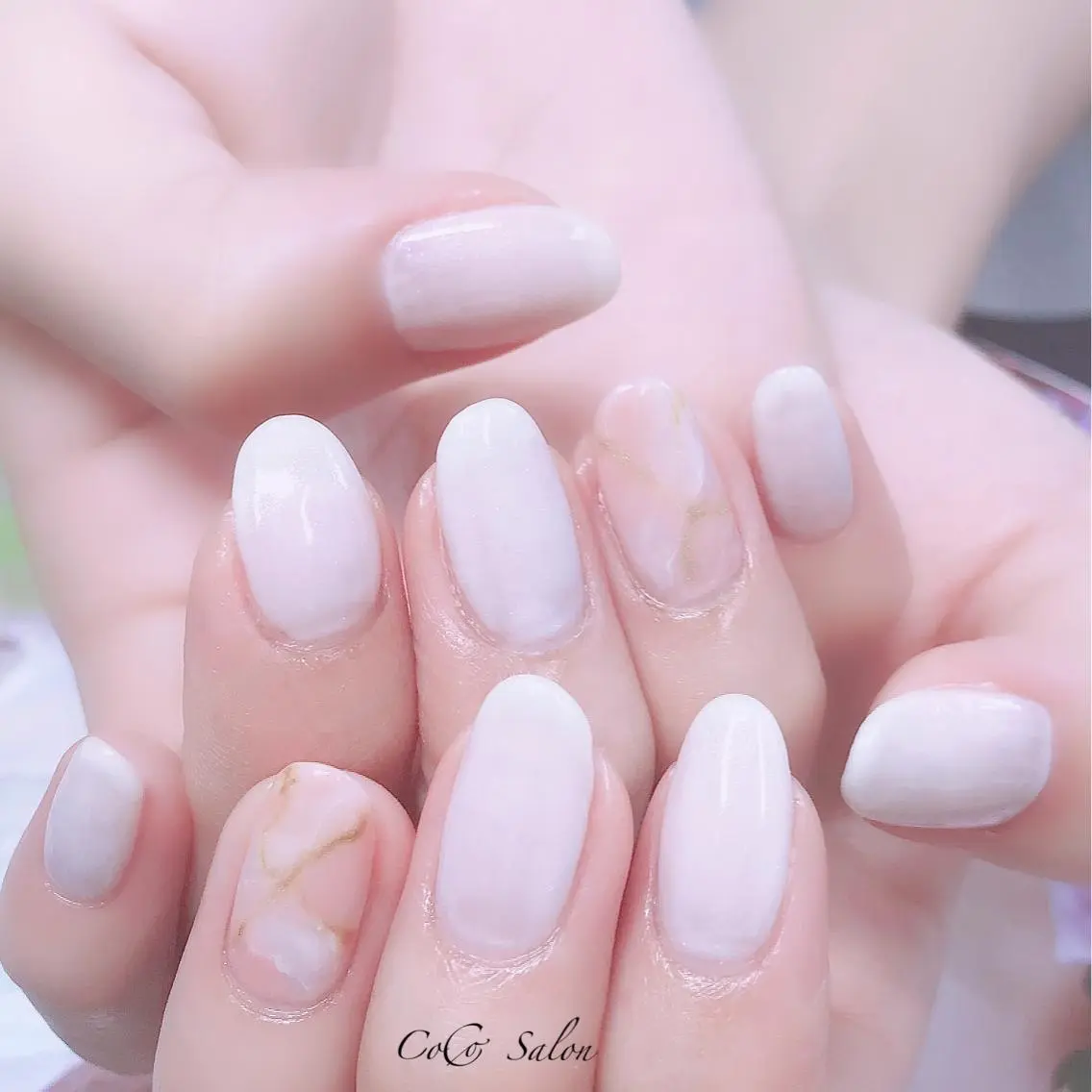 ネイル 大理石ネイル(マーブル) オフィスネイル ワンカラーネイル シンプルネイル 夏ネイル CoCoSalon ネイル/まつ毛予約のネイルデザイン