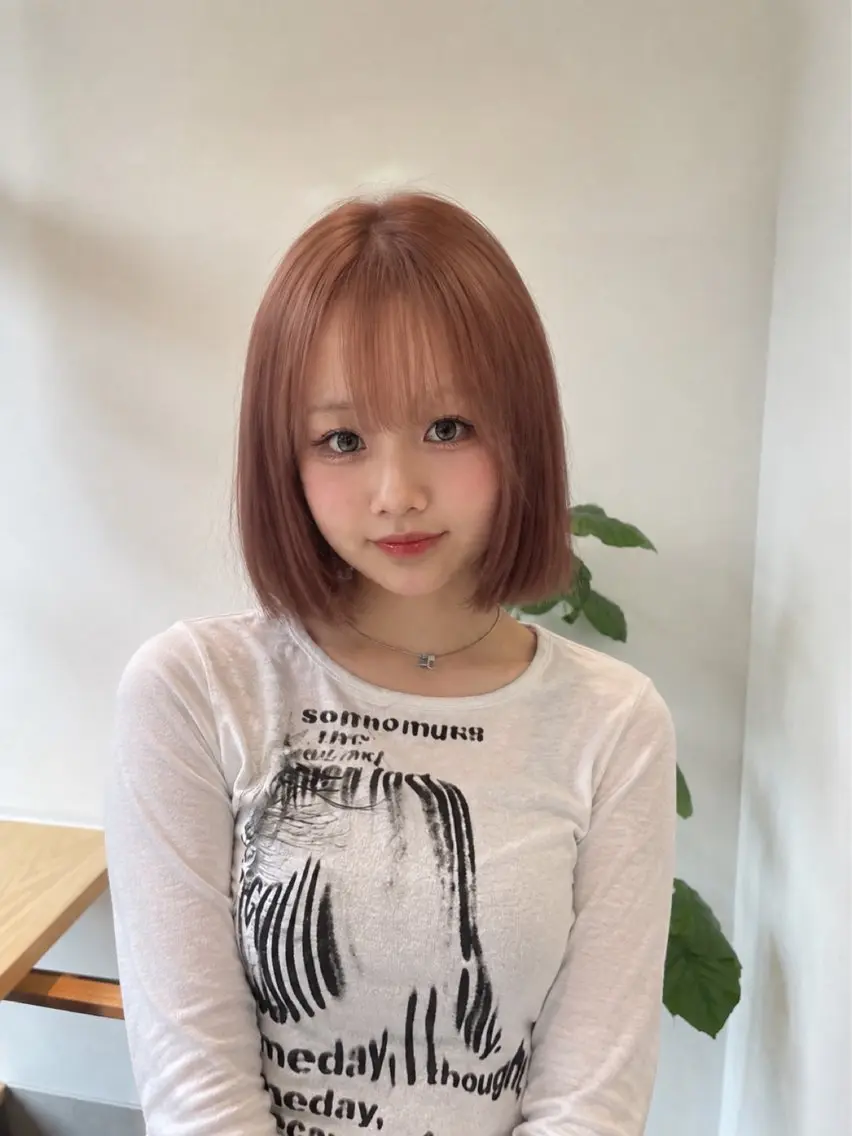 カラー 🫧岡山/ハイトーン ボブ/MEI🫧のヘアスタイル