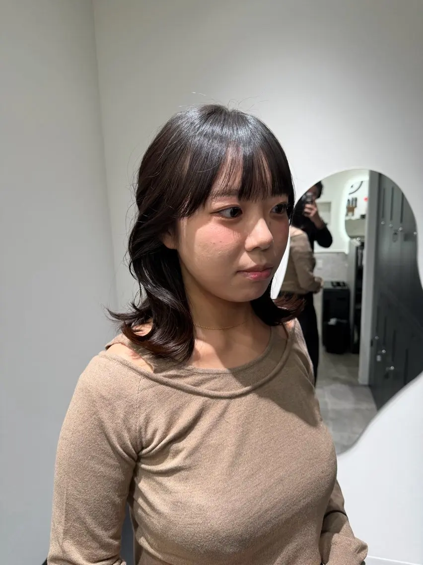 セミロング カット 池田 勇児のヘアスタイル