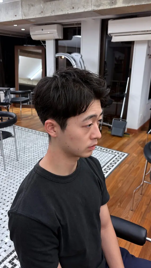 ショート メンズ アップバング メンズカット 髙橋創のヘアスタイル