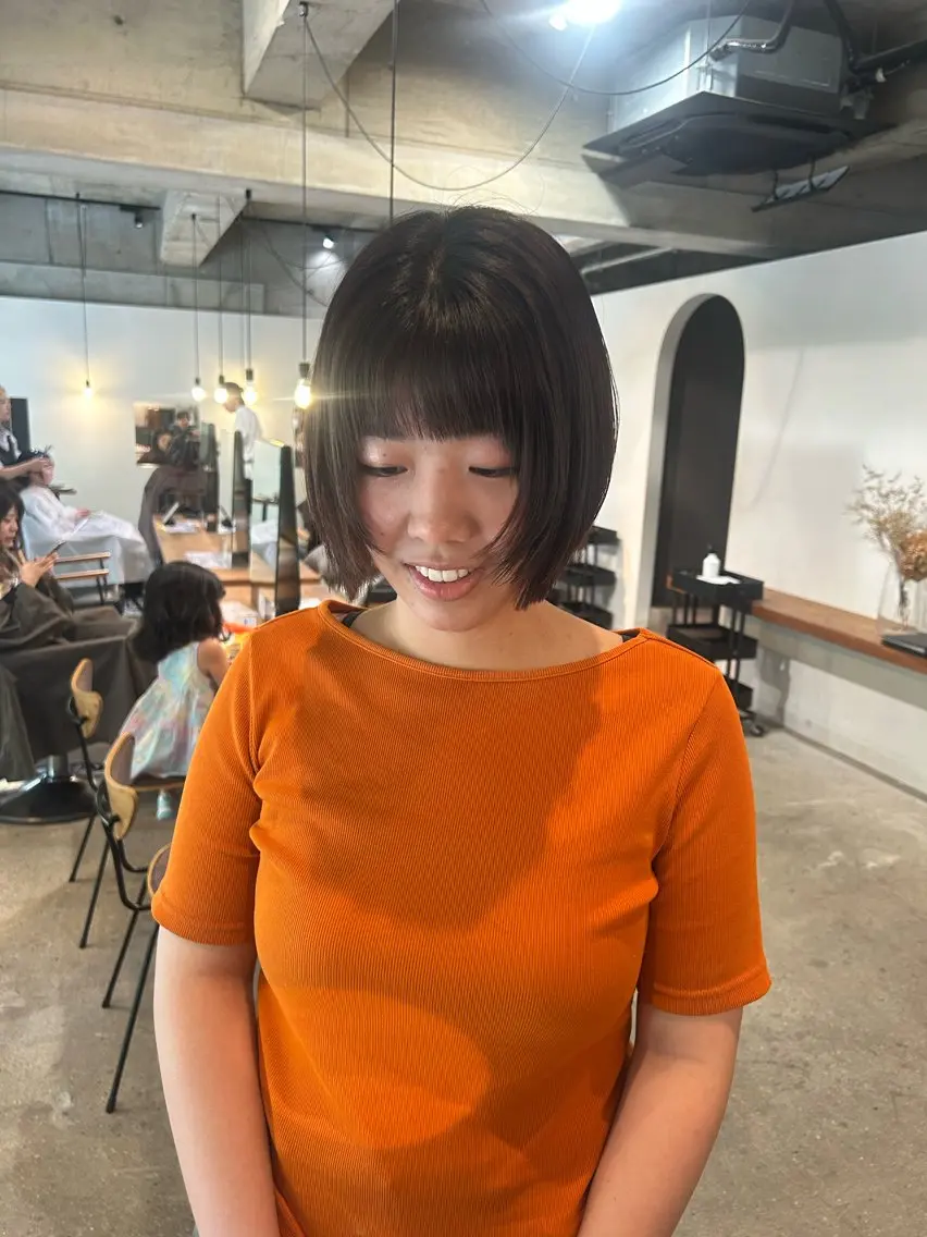 ミディアム ボブレイヤー ボブ レイヤーカット カット トリートメント twig 山田 永嶋芽衣のヘアスタイル