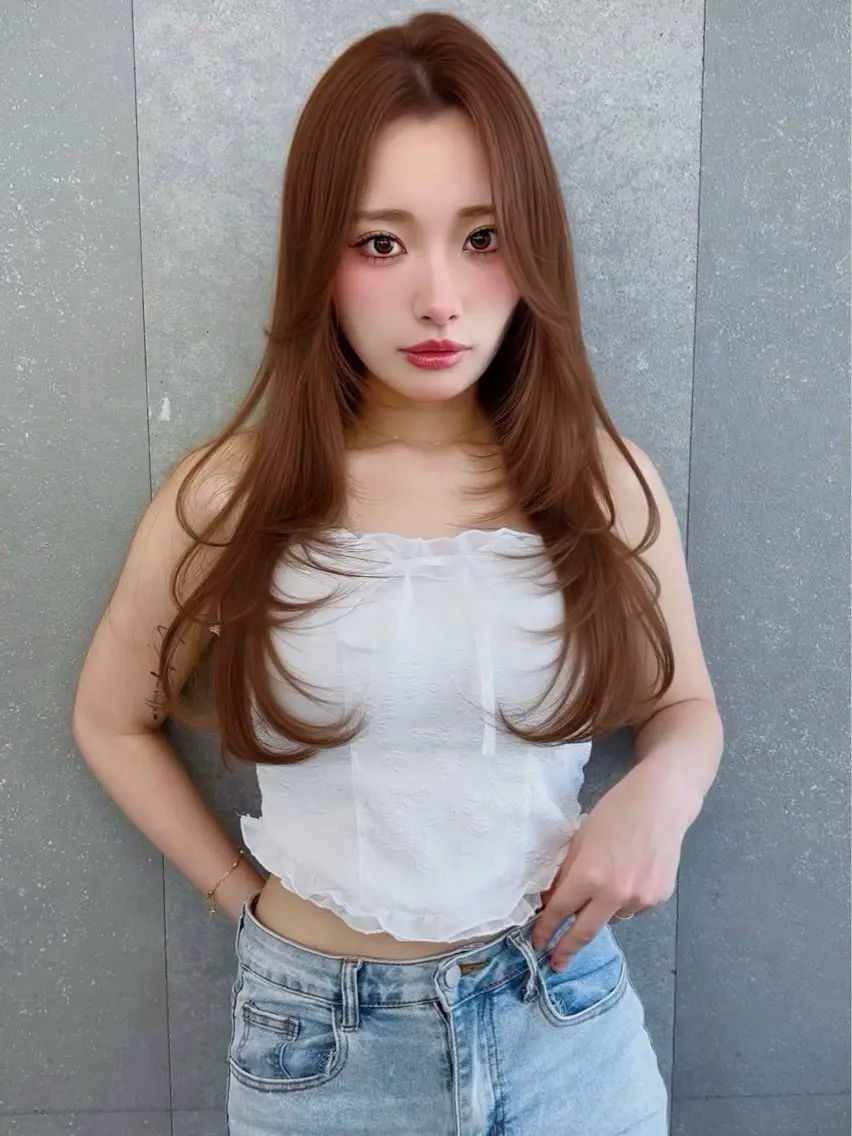 ロング カラー ヘアアレンジ ベージュカラー ブリーチ 透明感カラー ブリーチなしカラー 髪質改善 【博多髪質改善】 吉村　清志のヘアスタイル