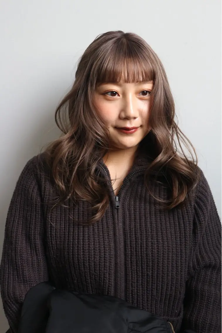 セミロング カラー AKO .のヘアスタイル