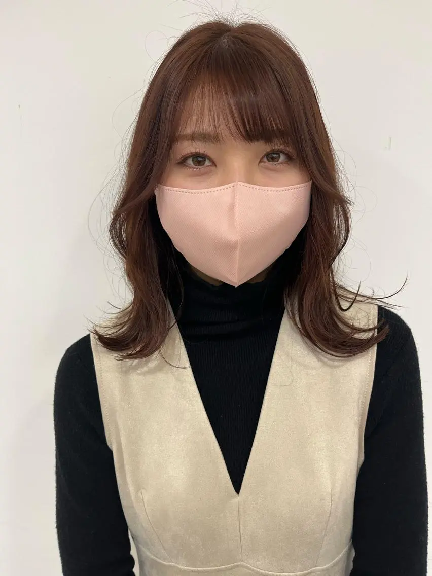 （お顔まわりも可愛く）前髪カット＋透明感カラー＋内部補修トリートメント♡の写真