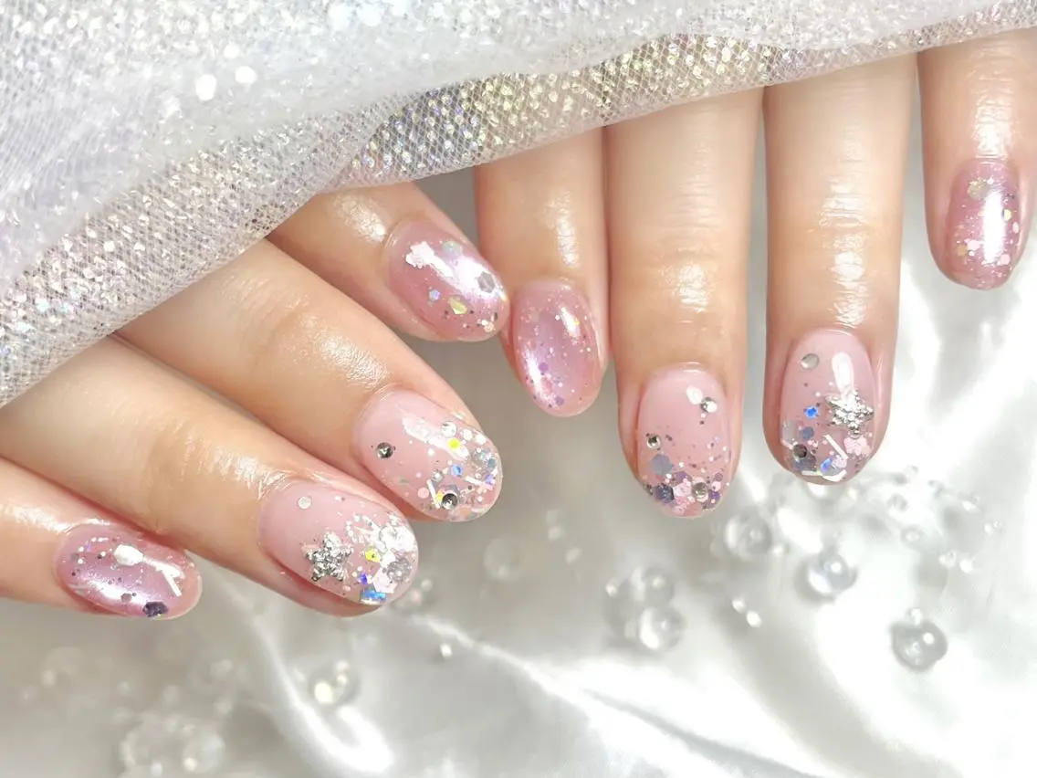 ネイル ジェルネイル パラジェル ワンホンネイル ハンドネイル joie ange 雪菜のネイルデザイン