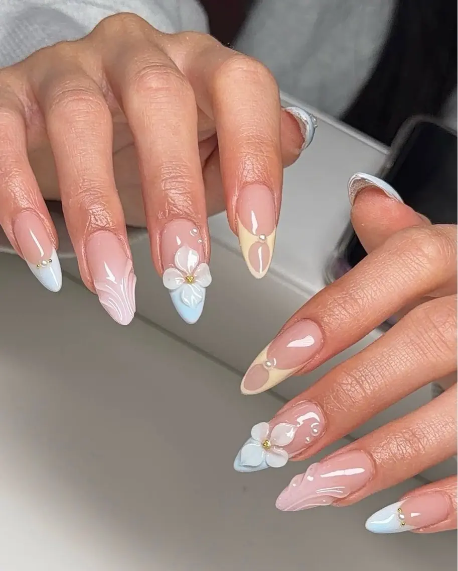 ネイル アートネイル ボルドー フレンチネイル ジェルネイル 氷ネイル・うるうるネイル ハンドネイル Julie Nail Rinのネイルデザイン