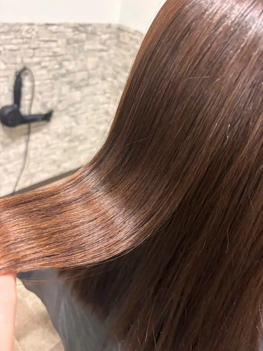 ロング パーマ 縮毛矯正 酸性ストレート ストレートパーマ 縮毛矯正 トリートメント Kureha/ネイル トレンドヘアのマツエク・マツパデザイン
