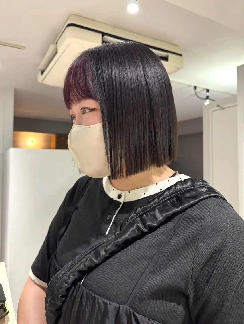 ミディアム ボブ ヘアカラー トリートメント や ぎ /似合わせ カラー/神戸美容室のヘアスタイル