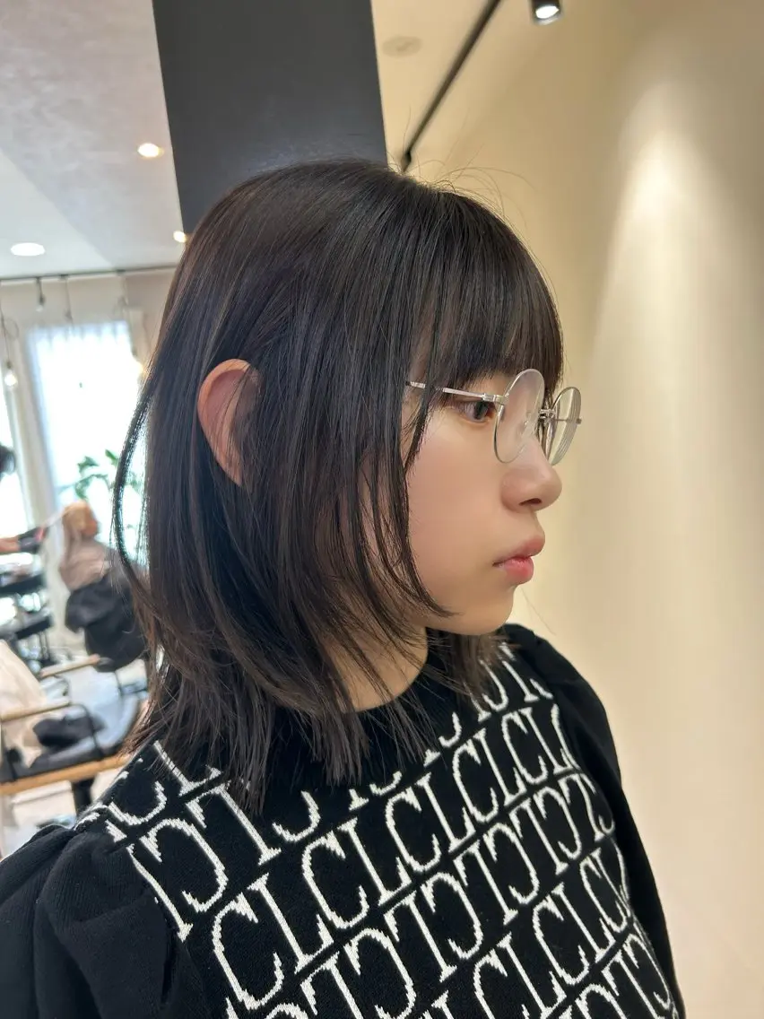 ミディアム カラー ボブレイヤー ボブ レイヤーカット カット トリートメント hubhair レイヤー/透明感のヘアスタイル