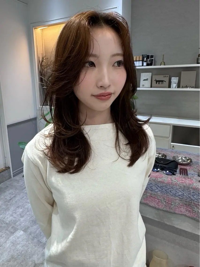 セミロング カラー ヘアアレンジ ヘアカラー トリートメント siki kaedeのヘアスタイル