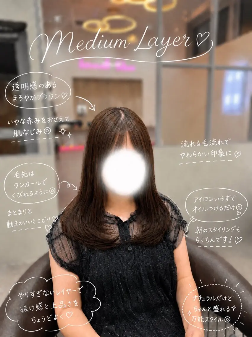 ロング くびれヘア 韓国風ヘア レイヤーカット Nanami /透明 感カラー/レイヤーのヘアスタイル