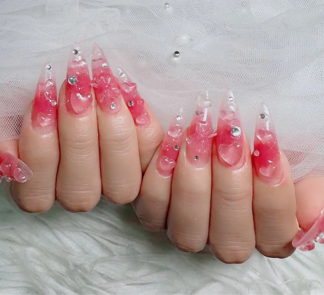 ネイル フットネイル フレンチネイル グラデーション 韓国ネイル ロングネイル ハンドネイル Hani Nail Salonのネイルデザイン