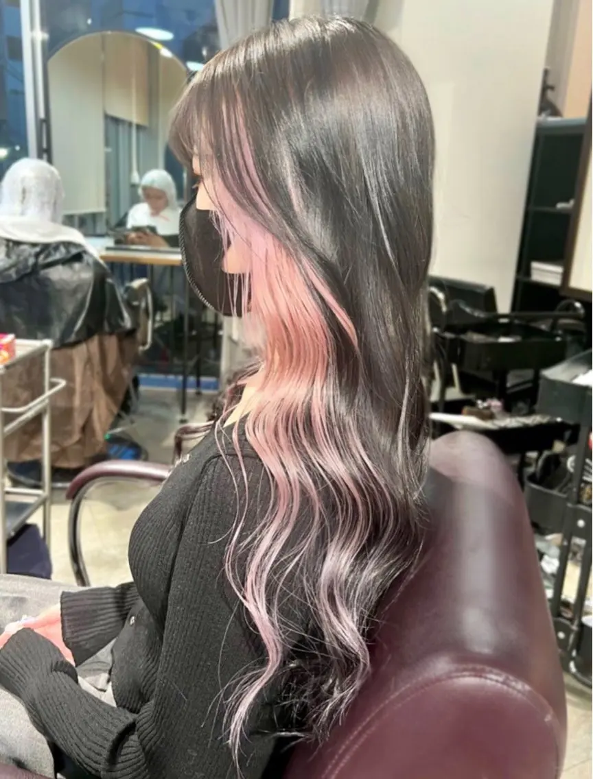 ロング カラー ヘアアレンジ ヘアカラー トリートメント ヘアセット 🎀ハイトーン・艶 カラー HANA🎀のヘアスタイル