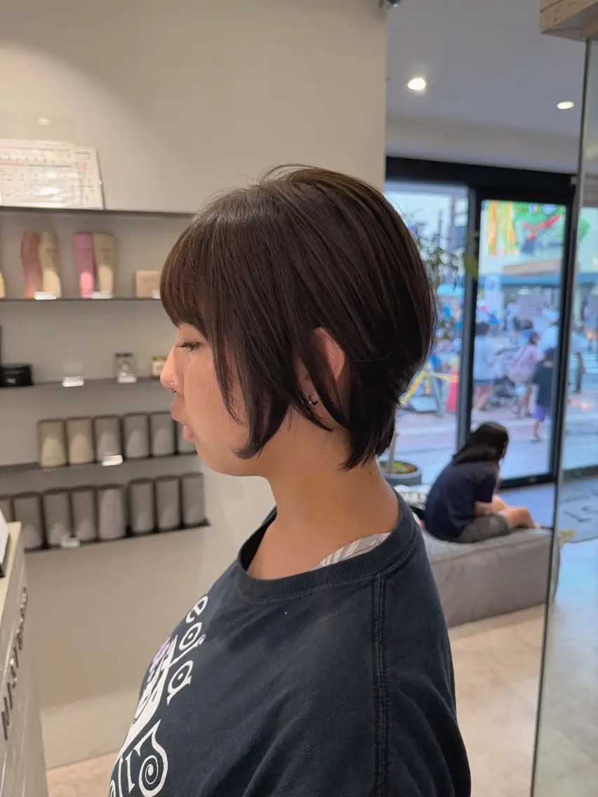 ショート ショートヘア カット ヘアカラー ナカイフウタ/パーマ /透明感カラーのヘアスタイル