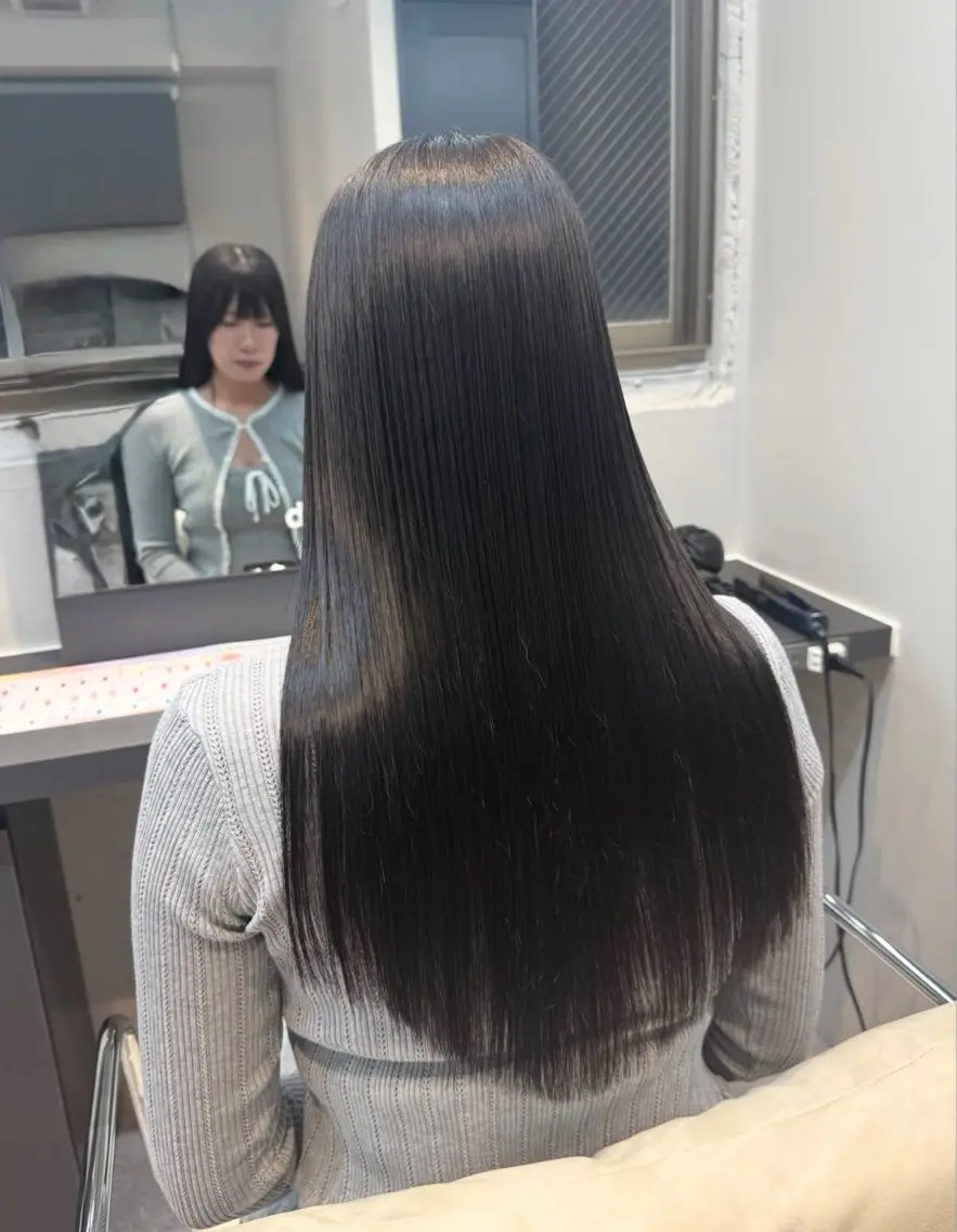 ロング カラー 黒髪 透明感カラー 原田 蓮華のヘアスタイル