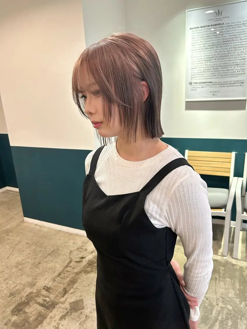 ショート カラー ボブ 顔周りカット レイヤーカット カラーリスト菅野 竜矢🌈のヘアスタイル