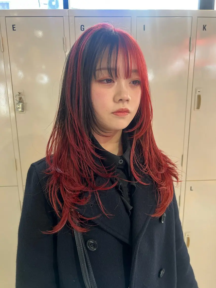 ロング ヘアカラー トリートメント 💥ウルフカット デザインあんな💥のヘアスタイル