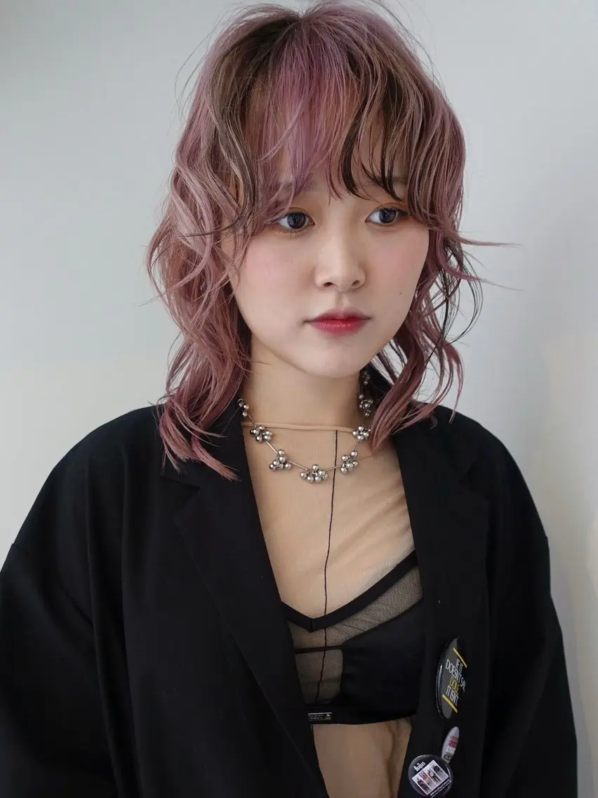 ミディアム カラー ヘアアレンジ mitsuki ブリーチモデルのヘアスタイル