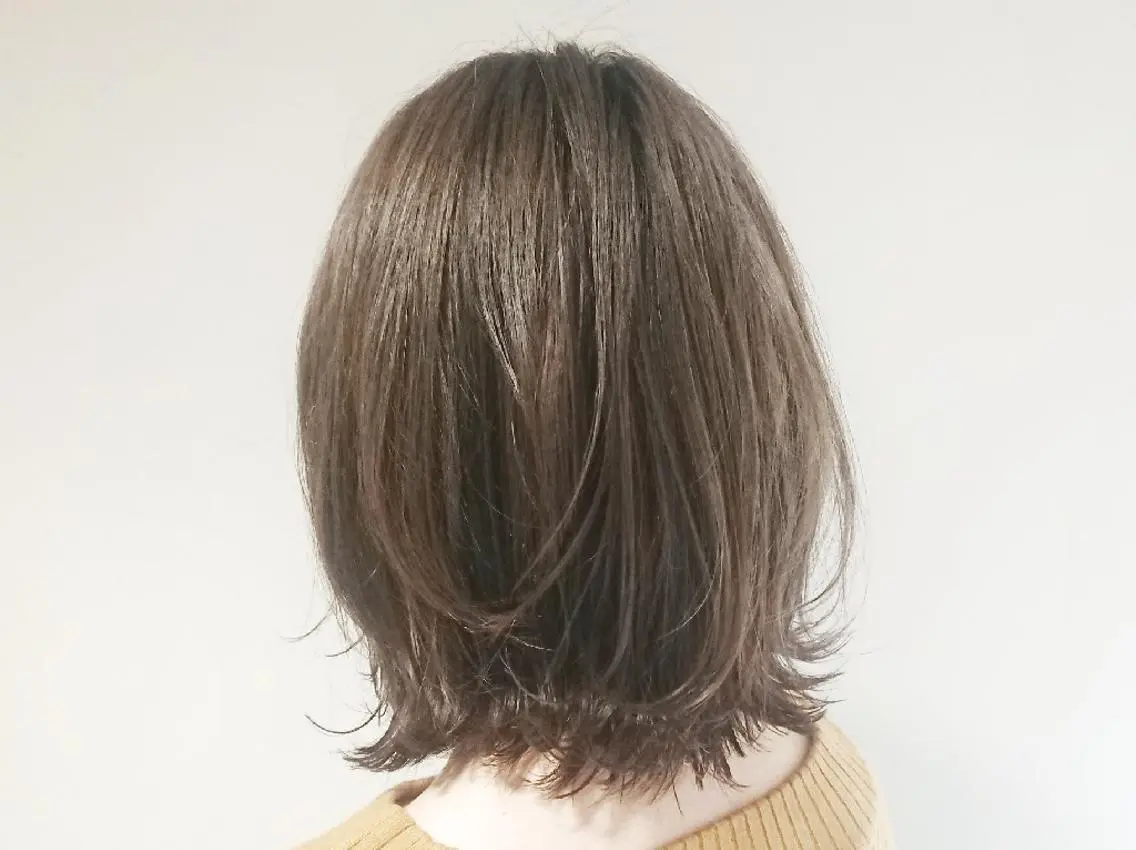 ミディアム カラー グレージュ イルミナカラー ✨ブリーチなし透明感 カラー✨ゆりかのヘアスタイル