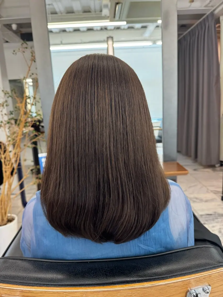 ミディアム カラーモデル募集 三浦真理恵のヘアスタイル