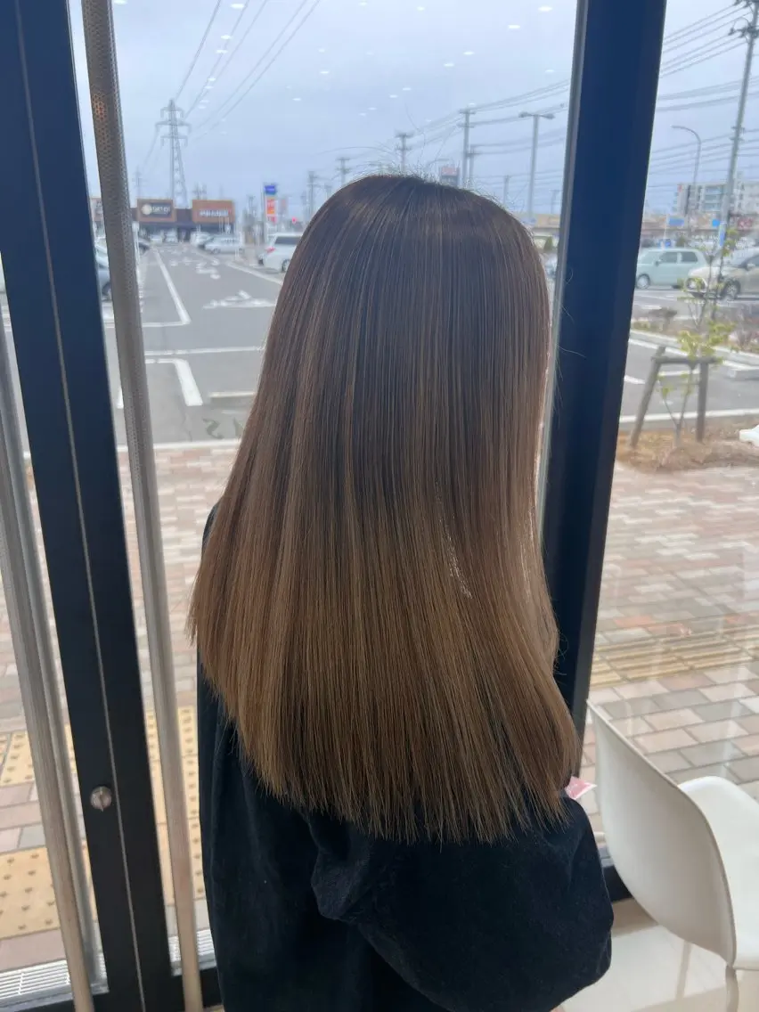 ロング カラー ヘアカラー 太白区/白髪ぼかし ハイライト/千葉達人のヘアスタイル